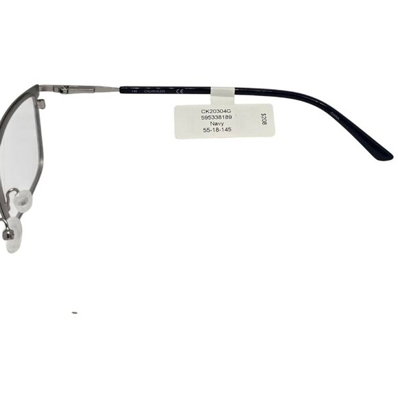 Calvin Klein CK20304G Navy Rectangular Eyeglasses Frame 55-18-145 Metal & Plasti - Picture 4 of 8